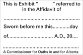 Commissioner for Oaths Exhibit Stamp